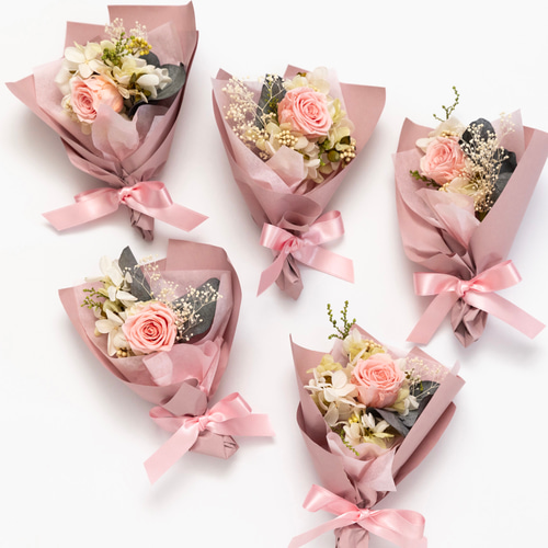 ベビーピンクのミニブーケ1点 プリザーブドフラワー La couronne 通販