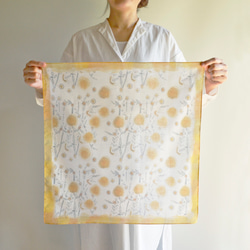 ハンカチ・スカーフ /  月の花 / ホワイト / ギフトにも 14枚目の画像