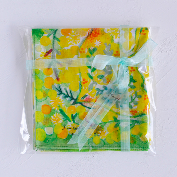 ハンカチ・スカーフ /  月の花 / ホワイト / ギフトにも 15枚目の画像