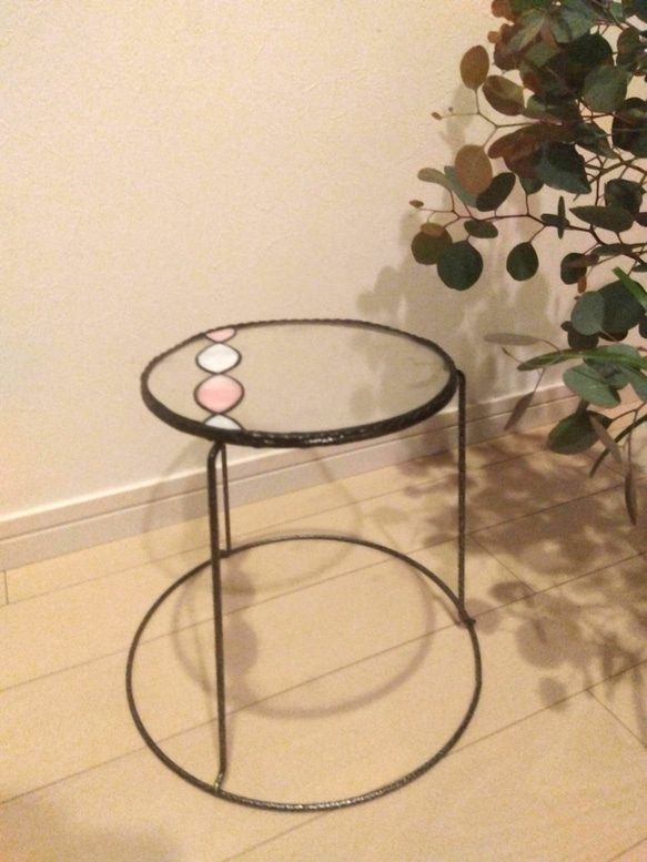 春色パーソナルテーブル/コーヒーテーブル/サイドテーブル/ガラステーブル/ 2枚目の画像