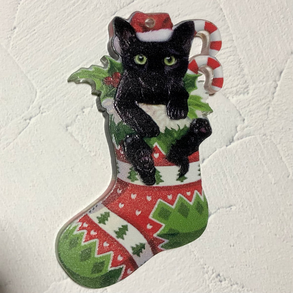 クリスマスの猫たち 靴下 1枚目の画像