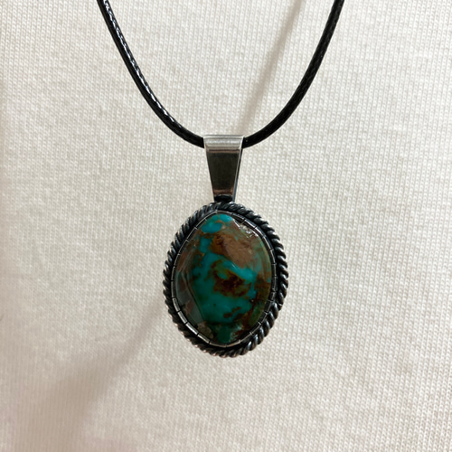 ターコイズマウンテン　シルバー　メタル　ネックレス　#インディアンジュエリー キングマン ターコイズ トルコ石 シルバー ネックレス