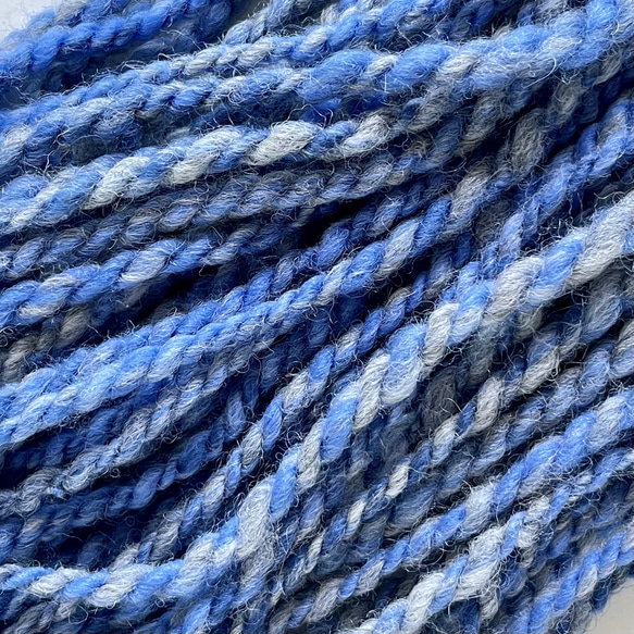 手紡ぎ毛糸〜 双糸 　ブルーグレー　B-13 2枚目の画像