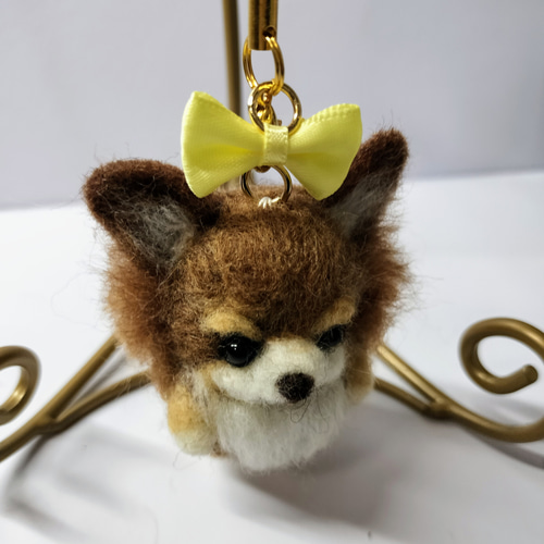 チョコタン☆チワワ 全身 ハンドメイド 犬 羊毛フェルト - e