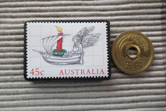 オーストラリア　クリスマス切手ブローチ9092 3枚目の画像