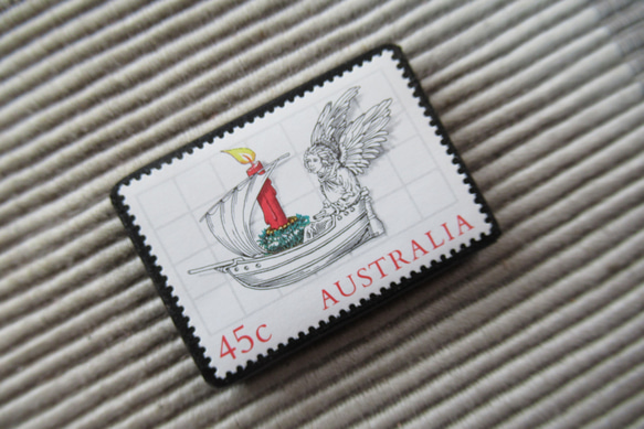 オーストラリア　クリスマス切手ブローチ9092 2枚目の画像