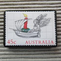 オーストラリア　クリスマス切手ブローチ9092 1枚目の画像