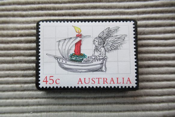 オーストラリア　クリスマス切手ブローチ9092 1枚目の画像
