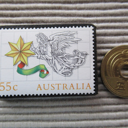 オーストラリア　クリスマス切手ブローチ9093 3枚目の画像