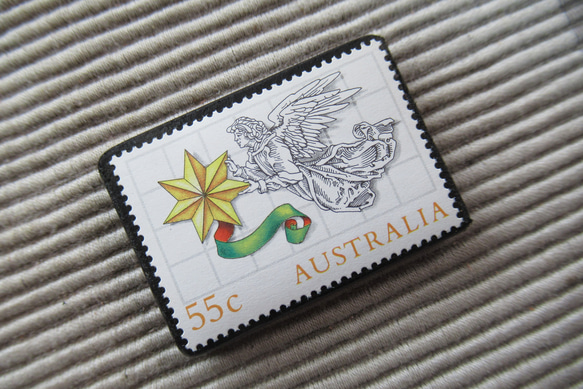 オーストラリア　クリスマス切手ブローチ9093 2枚目の画像