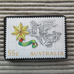 オーストラリア　クリスマス切手ブローチ9093 1枚目の画像