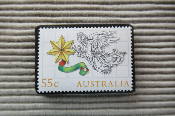 オーストラリア　クリスマス切手ブローチ9093 1枚目の画像