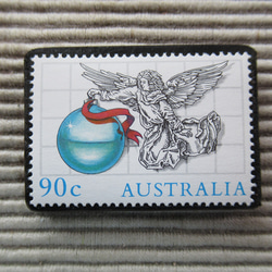 オーストラリア　クリスマス切手ブローチ9094 1枚目の画像