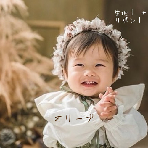 7色生地／4色リボン【 リボンのフリル付け襟スタイ 】スタイ