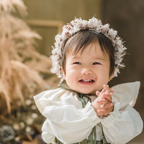 7色生地／4色リボン【 リボンのフリル付け襟スタイ 】スタイ