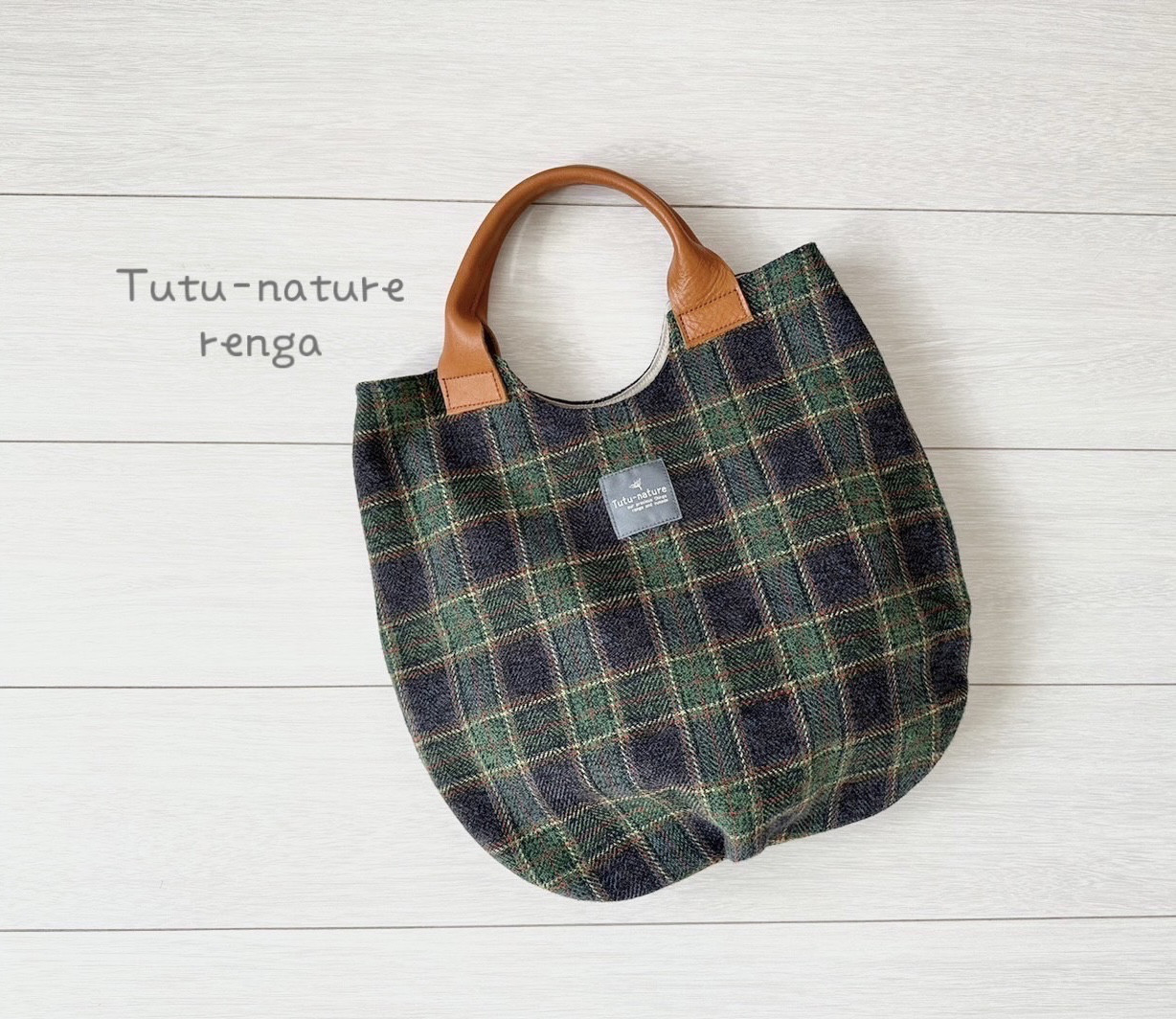 フリー出品①　ツイードシンプルトート　モリス&コー　ピンパーネル&フラワーズ