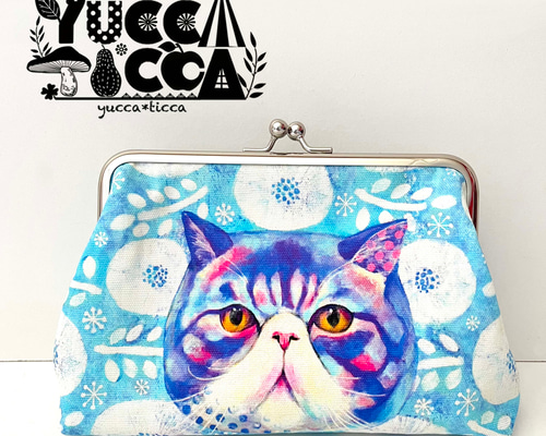 はなまめさま専用　TIMIDE がま口ポーチ　ネコ　エキゾチック　鼻ぺちゃ TIMIDE がま口ポーチネコポーチ猫エキゾチック鼻ぺちゃバッグ