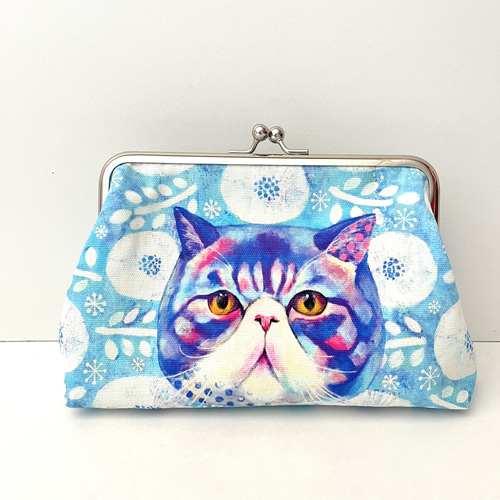 はなまめさま専用　TIMIDE がま口ポーチ　ネコ　エキゾチック　鼻ぺちゃ TIMIDE がま口ポーチネコポーチ猫エキゾチック鼻ぺちゃバッグ