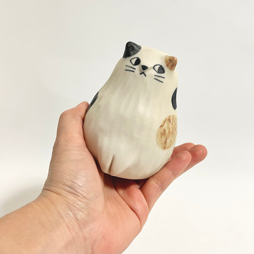 受注生産】ねこの一輪挿し＊ミケねこ＊ 一輪挿し・花瓶・花器