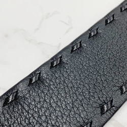 日本製　牛革　ソフトシュリンク　３５㎜巾　上質　手縫い　無双　チタンメッキ　真鍮磨き上げ金具　ベルト 5枚目の画像