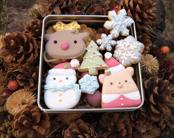 Creema限定新作『クリスマスギフト2023』クリスマスのアイシングクッキー缶※クッキー缶※身体に優しい甜菜糖使用 3枚目の画像