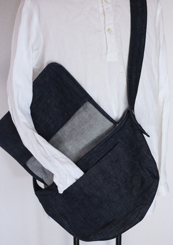 shoulder bag 13oz denim indigo 3枚目の画像