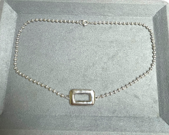 Silver950 rectangleネックレス 2枚目の画像