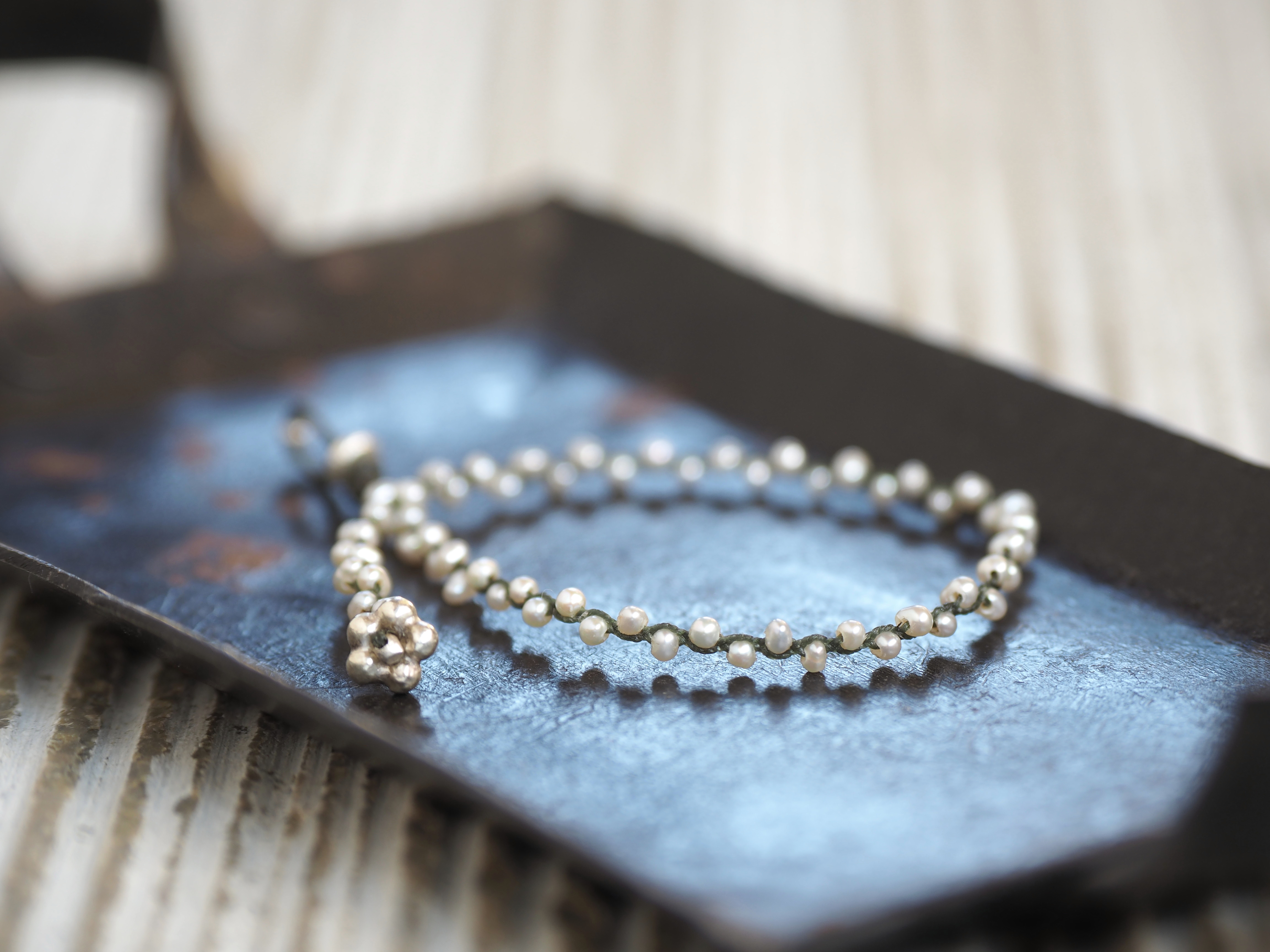 'baby pearl' braid bracelet