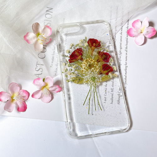 全機種対応・.。*・:iPhone12 手帳型押し花ケース☆花柄 全機種対応・.。*・:iPhone12 手帳型押し花ケース☆花柄