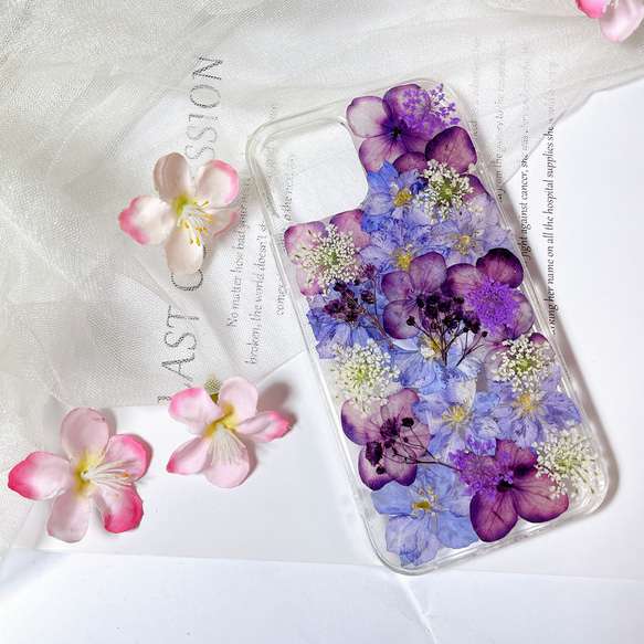全機種対応・.｡*・Xperia 10 IV 手帳型押し花ケース☆花柄 