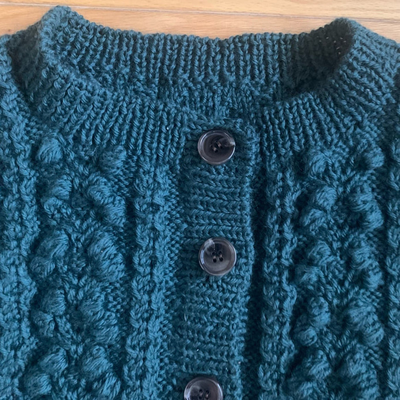 手編みポップル・アラン模様カーディガン G1708668316(13000円)