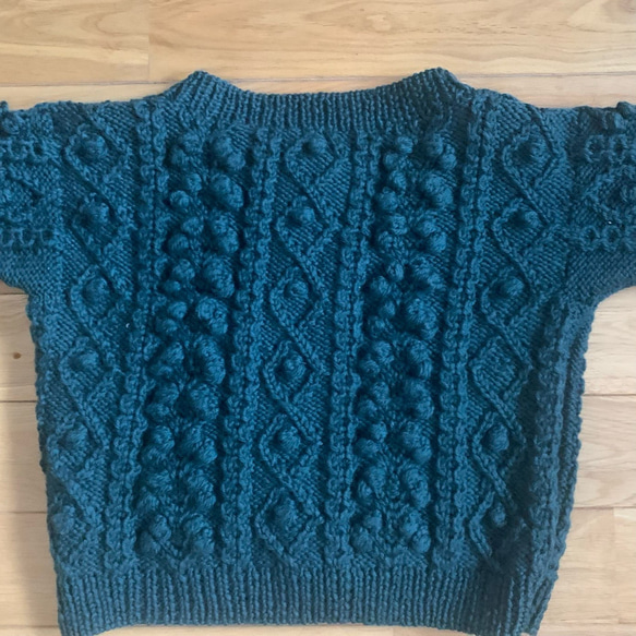 手編みポップル・アラン模様カーディガン G1708668316(13000円)