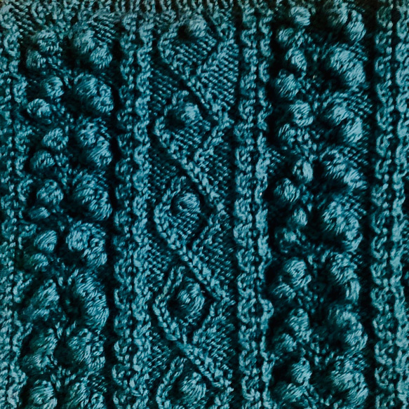 手編みポップル・アラン模様カーディガン G1708668316(13000円)