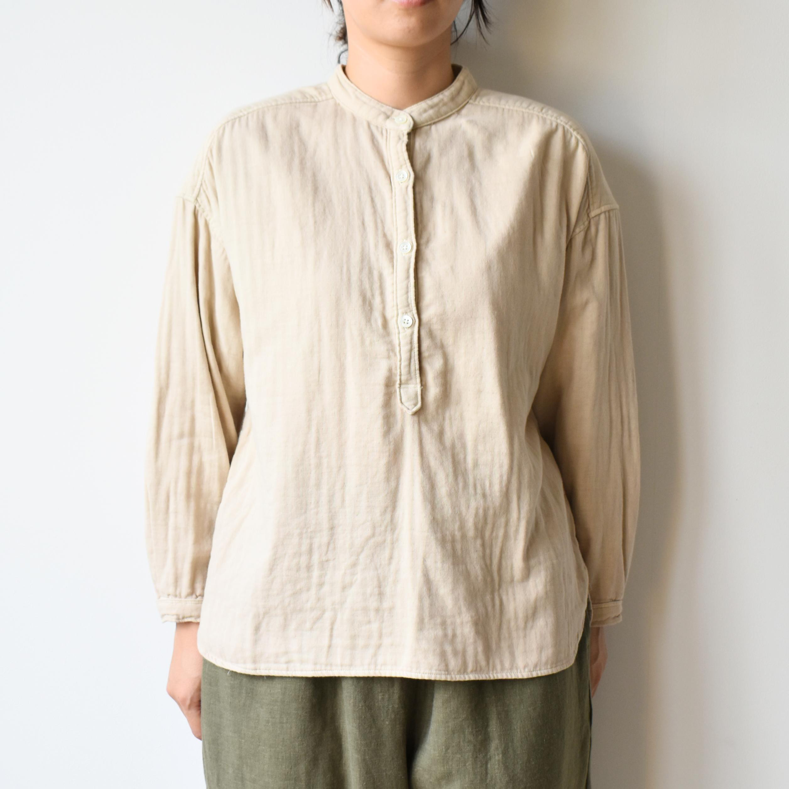 マニッシュだけどやさしい風合いのトリプルガーゼプルオーバーシャツ【SOS213F】