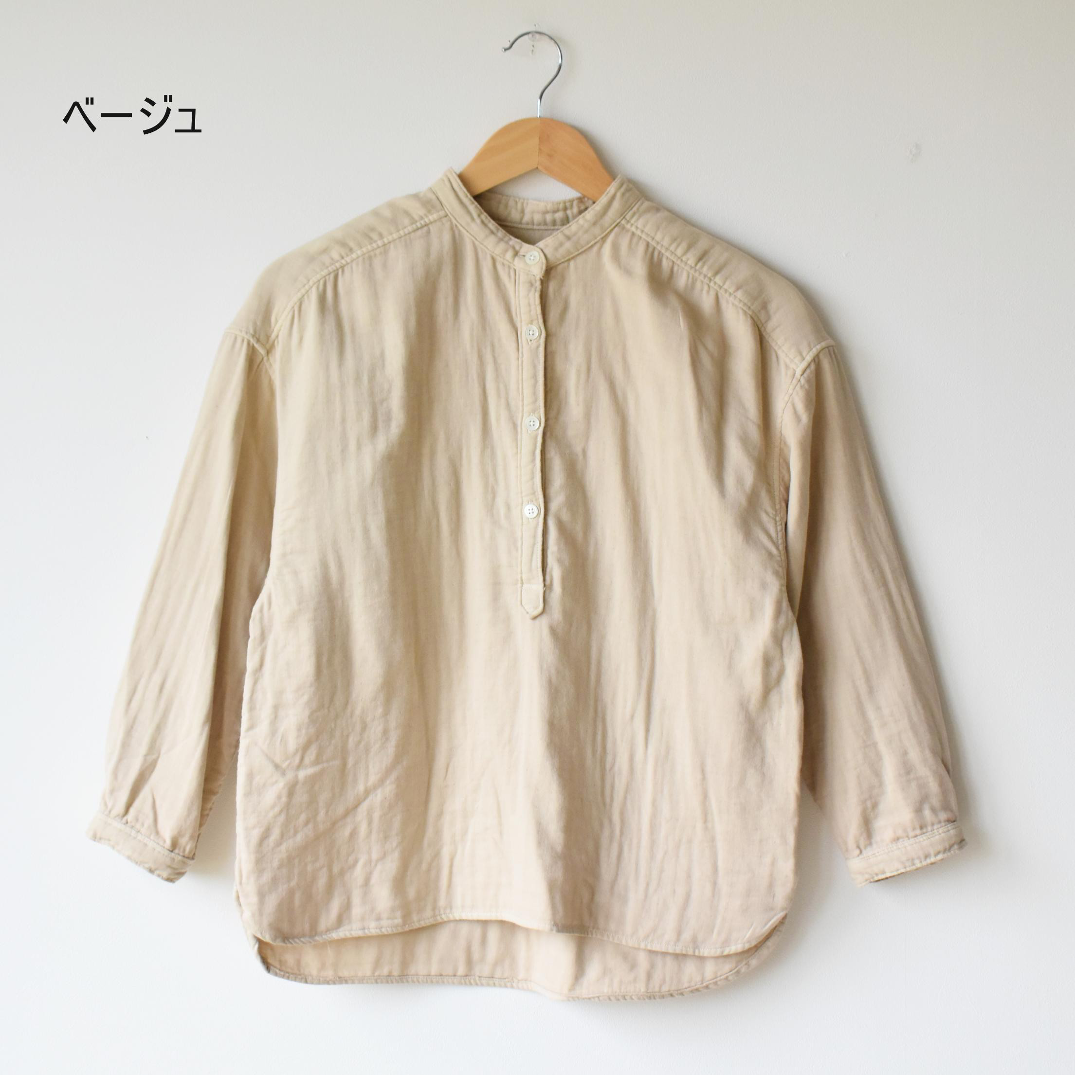 マニッシュだけどやさしい風合いのトリプルガーゼプルオーバーシャツ【SOS213F】