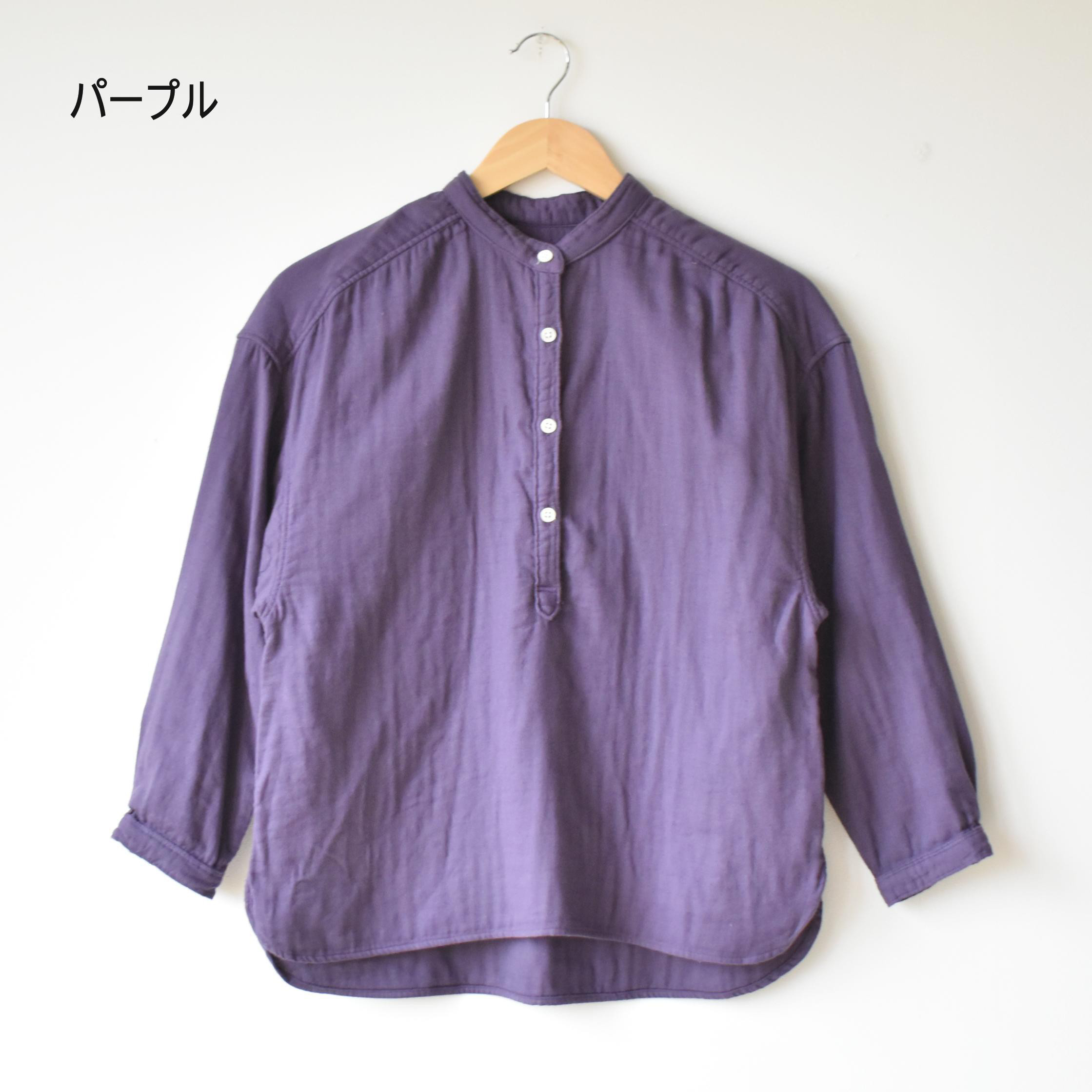 マニッシュだけどやさしい風合いのトリプルガーゼプルオーバーシャツ【SOS213F】