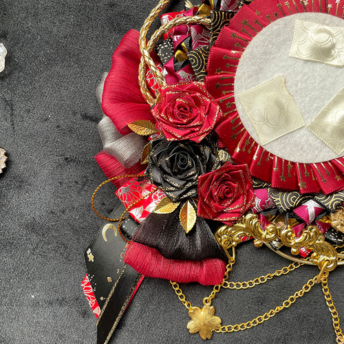 痛ロゼット55mm 75mmサイズ 缶バッジ用 ロゼット 赤と黒 リボン バッグチャーム Like 手作り 通販  16814834｜Creema(クリーマ) ロゼット 缶バッジロゼット Paul　Smith