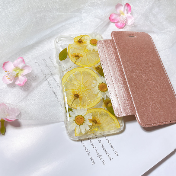 全機種対応･.｡*･iPhone13Pro 手帳型押し花ケース☆花柄☆スマホケースiPhone14☆15 6枚目の画像