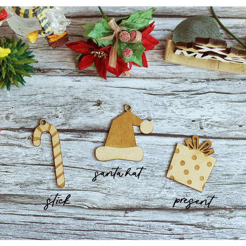 クリスマス 飾り オーナメント 10個セット 木製（n-so-227） その他