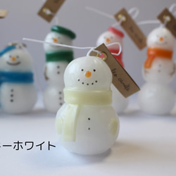 選べるカラーの雪だるまキャンドル/クリスマスオーナメント 7枚目の画像