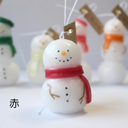 選べるカラーの雪だるまキャンドル/クリスマスオーナメント 3枚目の画像