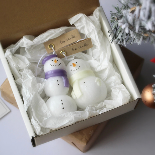 選べるカラーの雪だるまキャンドル/クリスマスオーナメント キャンドル