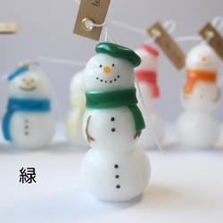 選べるカラーの雪だるまキャンドル/クリスマスオーナメント 6枚目の画像