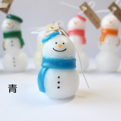 選べるカラーの雪だるまキャンドル/クリスマスオーナメント 5枚目の画像