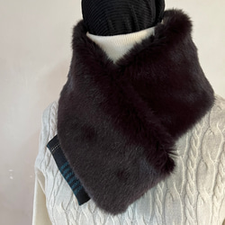 貴族的な存在感☆ロイヤルブルーフォックスファーショール毛皮マフラー
