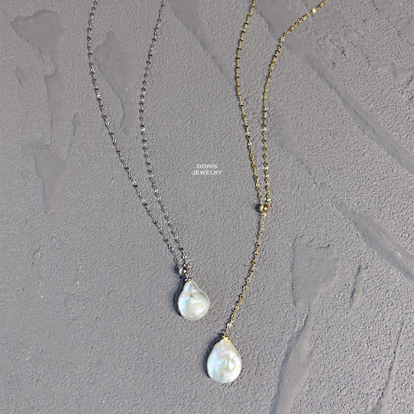 『2 WAY』 淡水パールネックレス　真珠ネックレス　一粒　ゴールド  シルバー　sv925 ネコポス送料無料 2枚目の画像