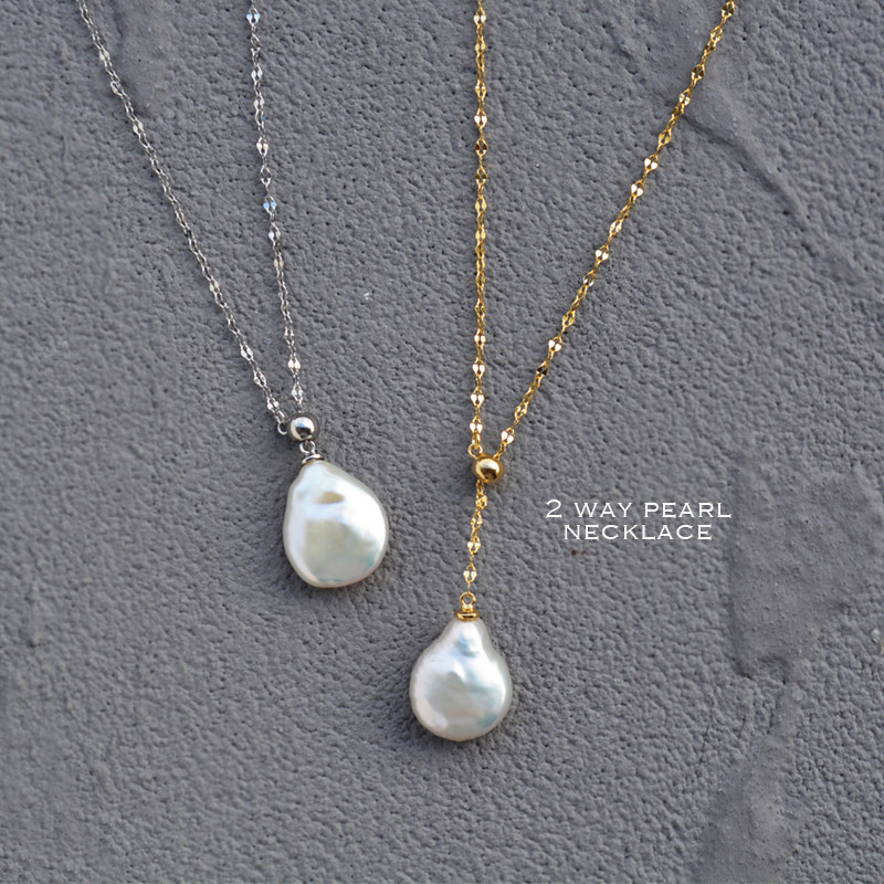 ホワイトパール Divers ゴールドクラスプ付 Maui ネックレス 金 真珠