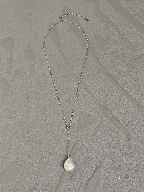 『2 WAY』 淡水パールネックレス　真珠ネックレス　一粒　ゴールド  シルバー　sv925 ネコポス送料無料 3枚目の画像