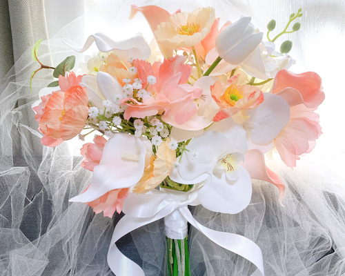 ふれあ フラワーブーケ 結婚式 ウエディングブーケ 前撮り 胡蝶蘭 ウェディングブーケ ブートニア 胡蝶蘭 アンスリウム 前撮り