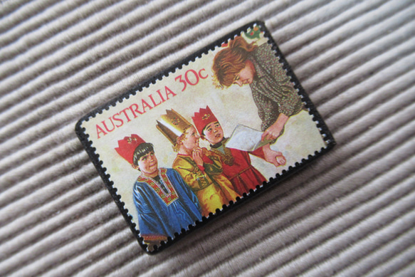 オーストラリア　クリスマス切手ブローチ9095 2枚目の画像